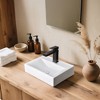 Aquaterior Wall Mount Ceramic Sink w/ Bathroom Square Single Handle Faucet ORB - 2 of 4