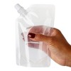Stockroom Plus 50 Pack 8oz Reusable Plastic Drink Pouches with Funnels for Juice, Soda, Beer, 7 x 4 In - 4 of 4