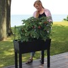 Emsco 10pc Rectangular Resin Outdoor Planter Boxes Charcoal Gray 13.25"x33"x28.75" - 3 of 4