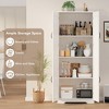 Homhougo Tall Kitchen Pantry Cabinet 60" | Freestanding Storage Cupboard with 2 Doors & Adjustable Shelves | Multi-Purpose Pantry White - 3 of 4