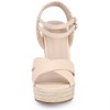 BLISSFUL STEP Women's Crisscross Strap Wedge Heel Ankle Strap Sandals - 2 of 3