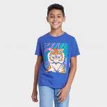Boys' Short Sleeve Jungle Tiger Graphic T-Shirt - Cat & Jack™ Blue