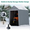 GustoWave 10x10 FT Outdoor Storage Shed Carport Canopy, Portable Garage for Motorcycle, Garden Tools - 3 of 4