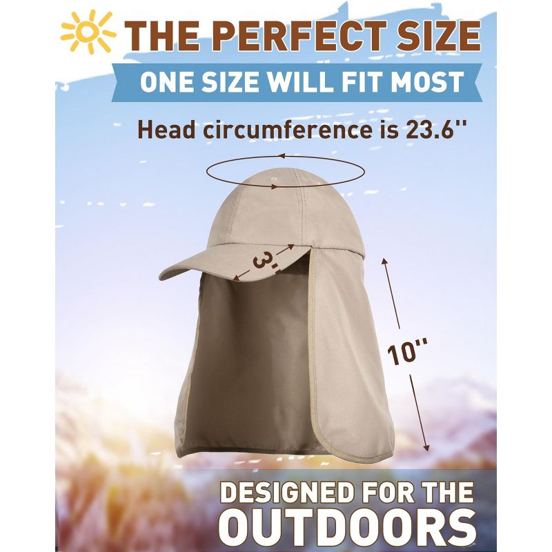 Solaris Flap Cap UPF 50+ UV Sun Protection Fishing Hat for Outdoors Safari, 4 of 7