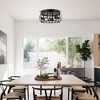 DORESshop 13 in. 3-Light Industrial Caged Drum Matte Black Flush Mount Ceiling Fixture - 3 of 4
