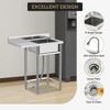 40In Outdoor Freestanding Kitchen Sink with Hot & Cold Water, Single Bowl with Drainboard, Stainless Steel - 4 of 4