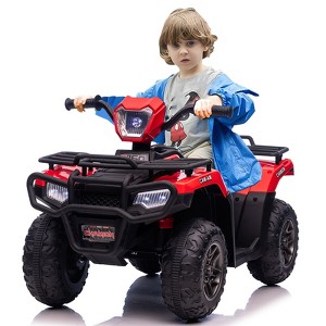12V Kids Ride on ATV for Toddlers,High/Low Variable Speed Ride on Electric Vehicle,w/Led Lights,Music - 1 of 4