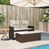 vidaXL Reclining Patio Bench with Cushions Brown Poly Rattan - 3 of 4