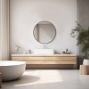 GlasFlength Decorative Wall Mirrors Full Length Mirrors Circular Wall Accent Mirror Stylish Frame For Multi Room, Black, 20"*20"*0.7" - 2 of 4