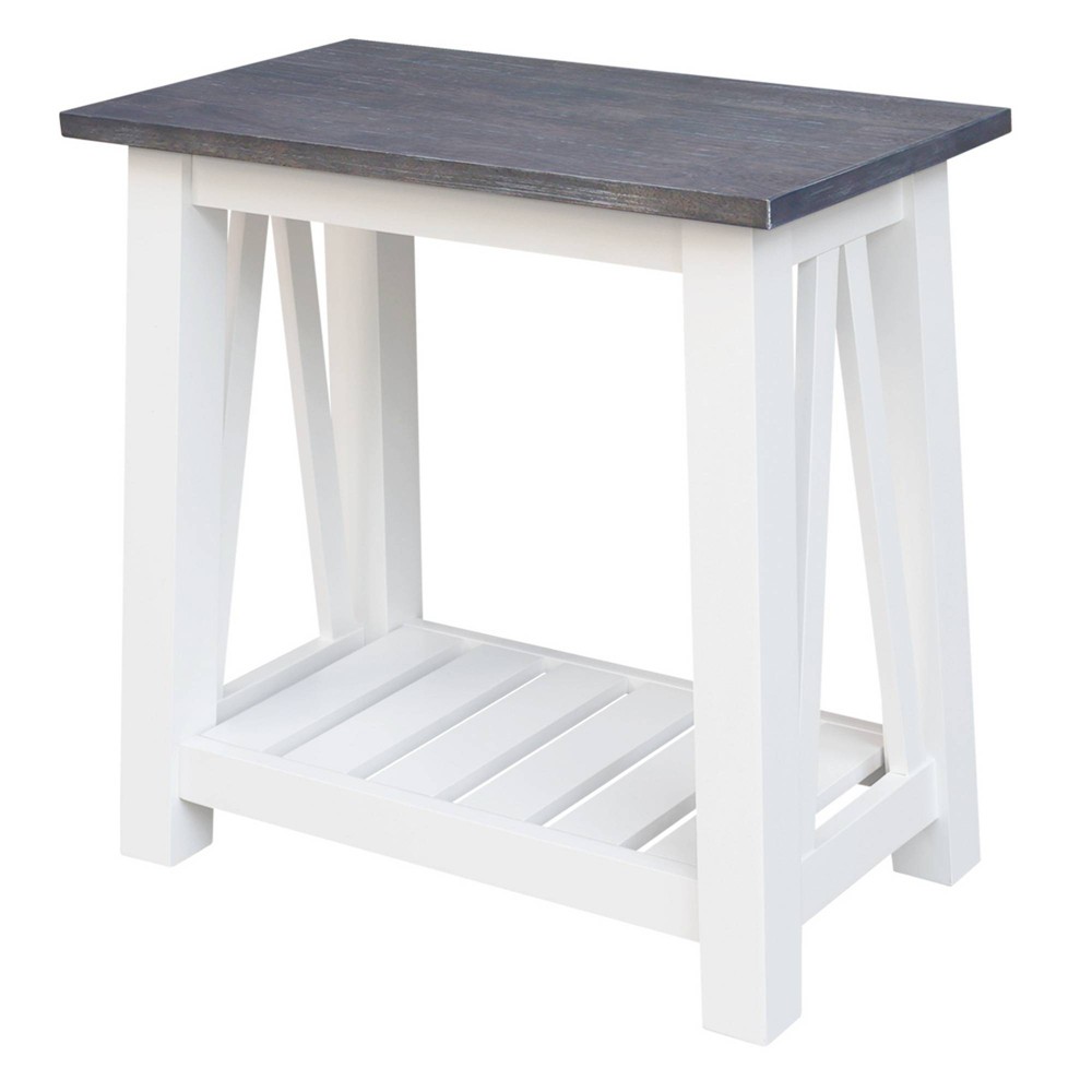 Photos - Coffee Table Surrey Side Table White/Heather Gray - International Concepts