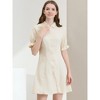 Allegra K Women's Summer Ruffled Short Sleeve Belted Button Down Shirt Dress - 4 of 4