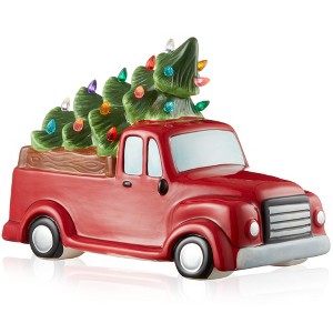 Casafield Hand Painted Ceramic Decor, Pre-Lit Nostalgic Vintage Christmas Tabletop Decor - 1 of 4
