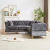 81"Chenille 5 Seater Couch,Corner Sofa,5 Seater L-Shape Sofa,L Shaped Sectional Couch With Cushion For Living Room,Bedroom,Apartment,Office-Cuddlewood - 3 of 4