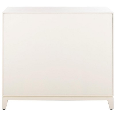 White and Brass Mid-Century 2-Door 1-Drawer Chest