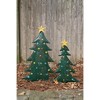 Kalalou Festive Metal Christmas Tree Yard Stakes – Set of 2, Hand-Hammered Holiday Decor - 4 of 4