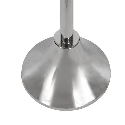 Elegant Sanzo Silver Metal Round Pedestal Side Table