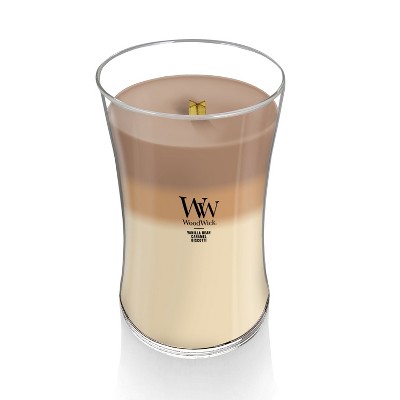 Large Hourglass Jar Candle with Wooden Lid, Café Sweets Trilogy