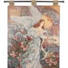 Manual Woodworkers and Weavers Angel of Love Wall Hanging by Lena Liu with Finial Rod, 26x36 Inches, Woven Cotton Angel Tapestry - 2 of 3