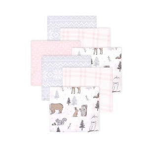 Little Treasure Hudson Baby Girls Cotton Poly Flannel Receiving Blankets 7Pk Multipack - 1 of 2