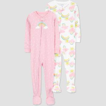 Carter's Just One You® Toddler Girls' Rainbow Cloud Footed Pajamas - Yellow/White/Pink
