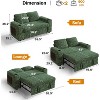 Dyonery 3-in-1 Sleeper Loveseat with Reclining & Storage, 65" Convertible Sofa Bed, USB Ports & Side Table, Grey Chenille - 2 of 4