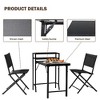 3 Piece Bistro Set Outdoor, Patio Furniture With 2 Comfortable Sling Back Chairs, Folding Table, Steel Frame - 3 of 4