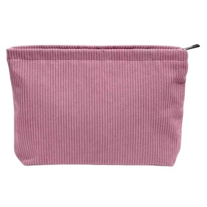 Kitcheniva Corduroy Makeup Bag with Zipper Closure, Rose Red - 1 of 4