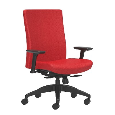 Union & Scale Task Chair Upholstered 2D Adjustable Arms Cherry Fabric Tilt 54139