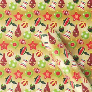 30” 25 sq ft Christmas Roll Wrap Nostalgic Ornaments - Wondershop™ - 1 of 3