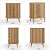 Painted Wood 4 Drawer Dresser with Removable Divider Imitation Bamboo Surface and Matte Black Handles Natural - 2 of 4