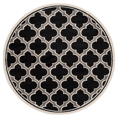 7' Round Coco Loomed Rug  Anthracite/Ivory - Safavieh