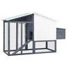vidaXL Chicken Coop with Nest Box Red and White Solid Fir Wood - 4 of 4