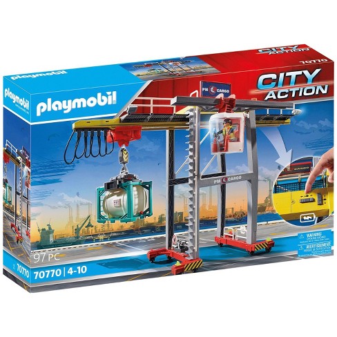 Playmobil City Action Cargo Crane with Container 70770 Playset 97pc - image 1 of 1