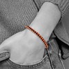 Black Bow Jewelry Stainless Steel Black or Black/Orange Leather 7mm Woven Bracelet, 9 In - 3 of 4
