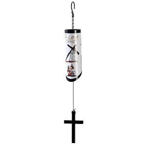 Dicksons WCA-2007 Life of Christ Black and White 23 Inch Aluminum Decorative Cross Wind Chime Noisemaker - 1 of 2