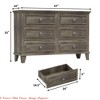 Hallway Dresser for Bedroom, 6 Drawer Wide Dresser Storage Organizer, Modern Wooden Chest of Drawers with Metal Handles - 2 of 4