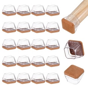 Unique Bargains Silicone Cups Felt Furniture Pads for Hardwood Floors 24 Pcs - 1 of 4