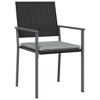 vidaXL Patio Garden Chairs Set with Cushions - Stylish and Durable Black Poly Rattan Outdoor Seating - Weather Resistant and Easy to Assemble - 3 of 4