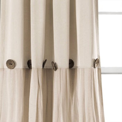 Dark Linen Pleated Cotton Blend Light-Filtering Window Panel