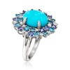Ross-Simons Sleeping Beauty Turquoise and 1.40 ct. t.w. Multi-Gemstone Ring in Sterling Silver - 3 of 4