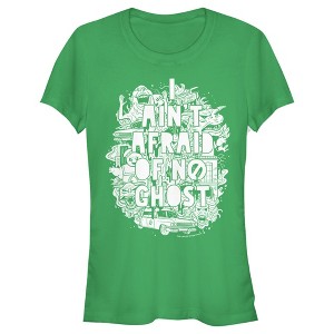 Juniors Womens Ghostbusters Ain't Afraid Ghost Collage T-Shirt - 1 of 4