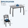 Coolmee 5 Piece Dining Table Set for 4, Modern Kitchen Table with Upholstered Chairs & Iron Frame, Wood Dining Room Furniture Set for Small Spaces - 2 of 4