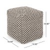 Christopher Knight Home Waite Boho Handmade Fabric Cube Pouf, Black/Natural - 3 of 4