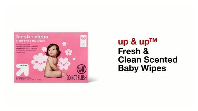 Fresh & Clean Scented Baby Wipes - up & up™ (Select Count), 2 of 18, play video