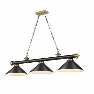 Z-Lite Cordon 3 - Light Chandelier in  Matte Black/Rubbed Brass - 1 of 2