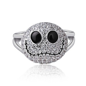 Disney The Nightmare Before Christmas Womens Sterling Silver and Cubic Zirconia Jack Skellington Ring - Size 7 - 1 of 4