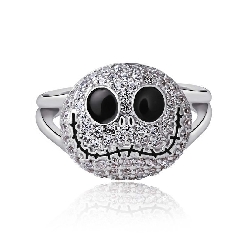 Disney The Nightmare Before Christmas Womens Sterling Silver and Cubic Zirconia Jack Skellington Ring - Size 7, 1 of 7