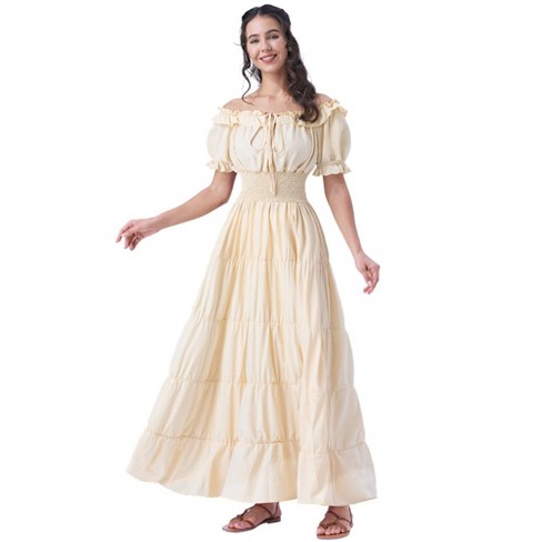 Syncfun Women Halloween Renaissance Costume Costume, Beige Medieval ...