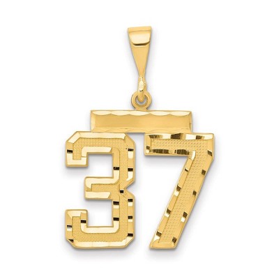 Black Bow Jewelry 14K Yellow Gold, Varsity Collection, Medium D/C Pendant Number 37