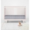 Bacati - Grid Navy 100 percent Cotton Universal Baby US Standard Crib or Toddler Bed Fitted Sheet - 4 of 4